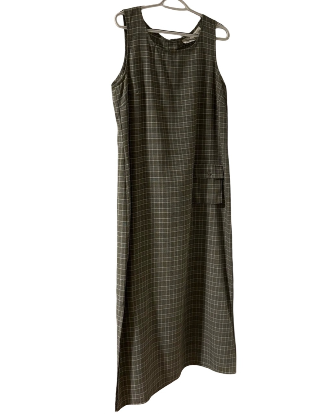 Kathie Lee Collection Olive Plaid Sleeveless Maxi Dress - Picture 2 of 8